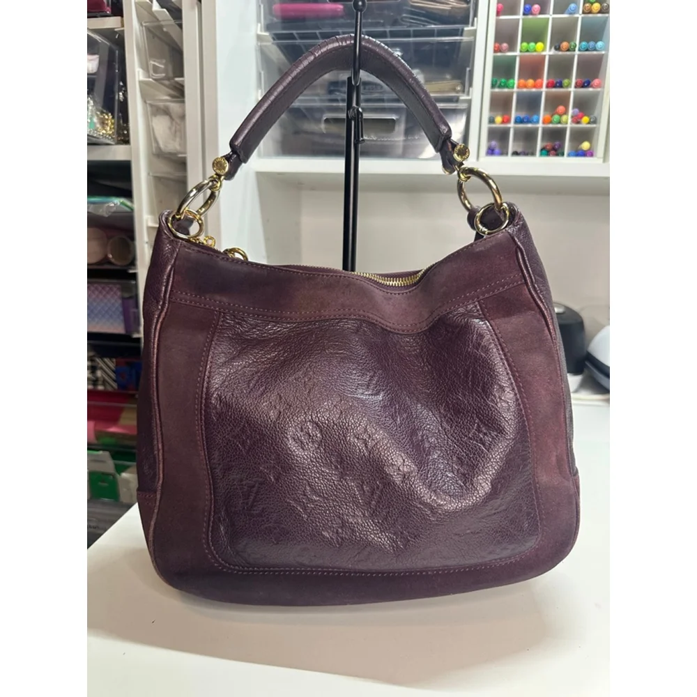 Women's Louis Vuitton Purple Leather Audacieuse EnprienteSuede Hobo Bag One Size - Picture 11 of 16